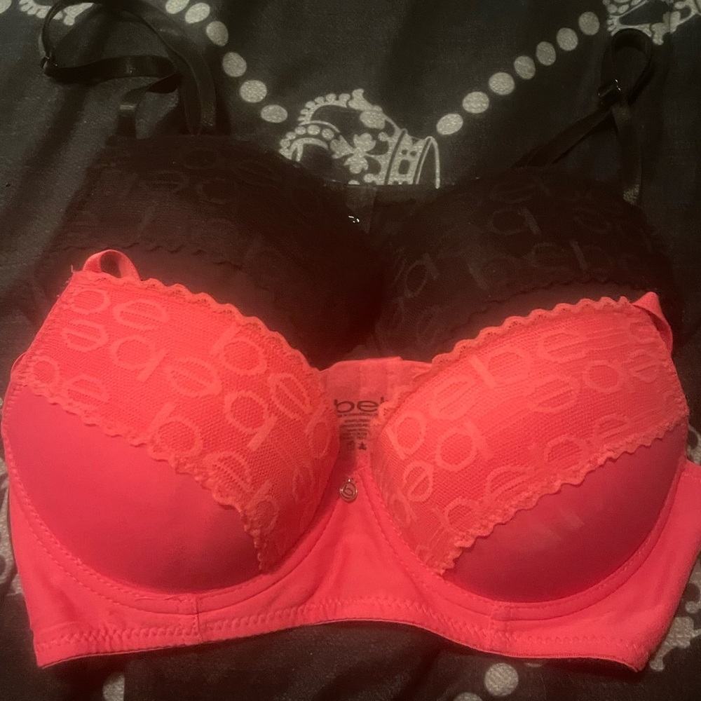 Black & Pink Bebe push-up Bras